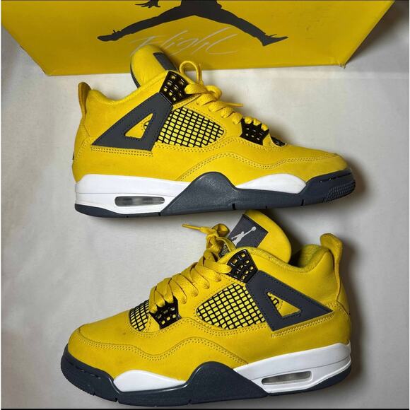 Size 8 - Nike Air Jordan 4 Retro Lightning 2021 Men's Shoes - Picture 2 of 9
